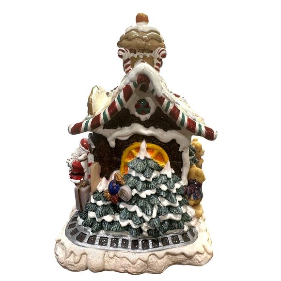 Fitz and Floyd Retired 2002 Candy Lane Santa's Railroad Station Holiday Musical - Picture 4 of 6